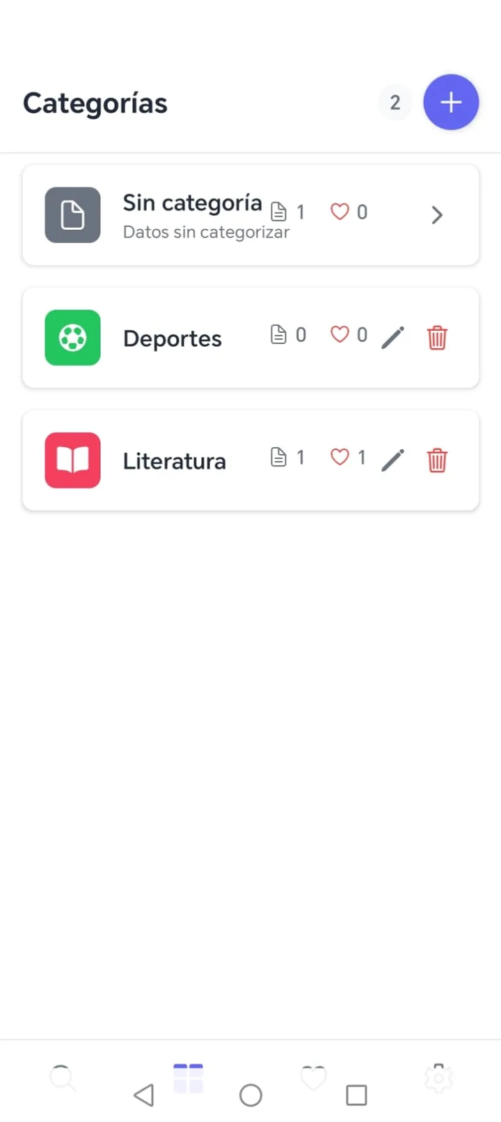 Categorías personalizadas